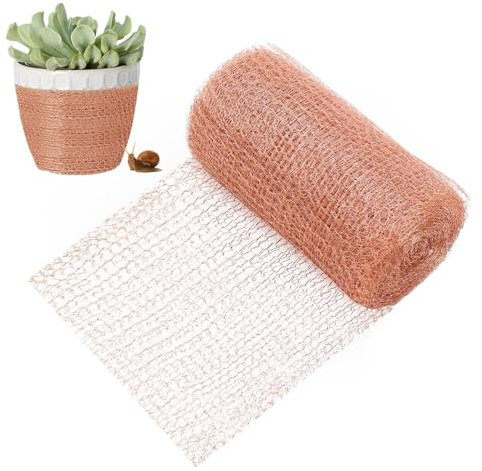 mizikuu Red de cobre anticaracoles, 12,7 cm x 6 m, para jardín, babosas, ratones