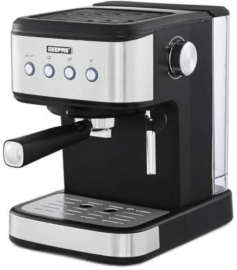 Cafetera espresso con espumador de leche, presión de 20 bares, tanque de agua de 1,5 L, acero inoxidable, 1100 W, ideal para bebidas de calidad barista