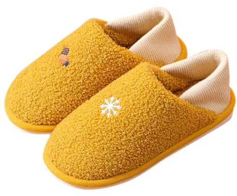 Generisch Pantuflas de fieltro para mujer con suela de fieltro - Zapatillas de invierno para mujer, zapatos de cabaña cálidos, informales, zapatillas de fieltro para otoño e invierno, pantuflas de