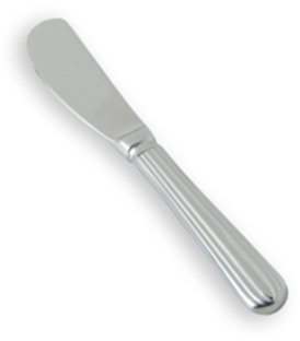 Fortessa Metropolitan 18/10 Stainless Steel Flatware Solid Handle Butter Knife, Set of 12