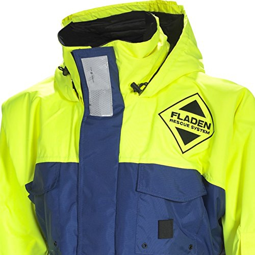 FLADEN RESCUE SYSTEM SCANDIA Flotation Jacket ISO 12402-5 Certified Marine Buoyancy Jacket with High Visibility Reflective Safety Features (Blue/Yellow, M)