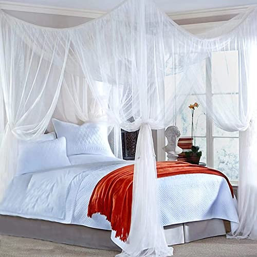 SZHTFX Mosquito Net for Double to King Size Bed - Anti-Insect Canopy for Indoor/Outdoor, Bedroom, Travel, Camping (White)