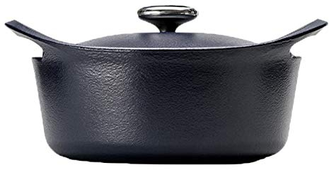 QINGGANGLING999 Casserole Dishes Casserole Dish with Lid Cast Iron Braising Pan Round Classic Enamel Dutch Oven Non Stick Enamel Coating Good Sealing 3.5L Casserole Pot (Color : Dark blue)
