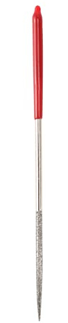 Lapidarium Round Rat Tail Files 3 mm x 140 mm Red/Silver Tone