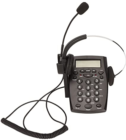 Bewinner Cuffia con Tastierino per Call Center Telefono, Telefono con Filo con Tastierino per Cuffie Cancellazione del Rumore FSK DTMF ID Chiamante, Cuffie Telefoniche per Call Center da Casa Ufficio