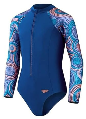 Speedo Bedruckter Badeanzug mit Langen Ärmeln, für Kinder, Unisex