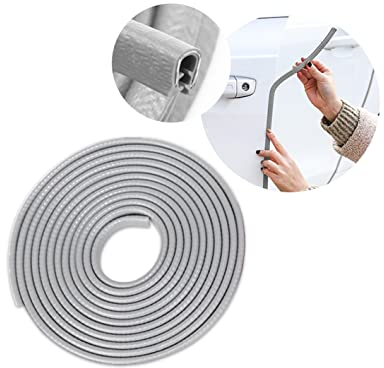 CGEAMDY Protection Portiere Voiture, Joint Caoutchouc de Protection Automobile, Protecteurs de Bords en Aluminium pour Portes de Voiture, Universel Accessoires d'extérieur de Véhicule (Gris/5M)