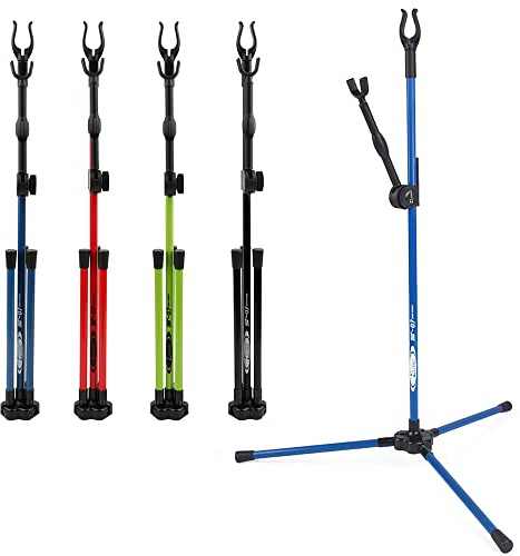 SHARROW Archery Bowstand Recurve Bow Stand Portable Foldable Bow Holder Bracket Lightweight Balance Bar Stand for Hunting Shooting Outdoor (Blue)