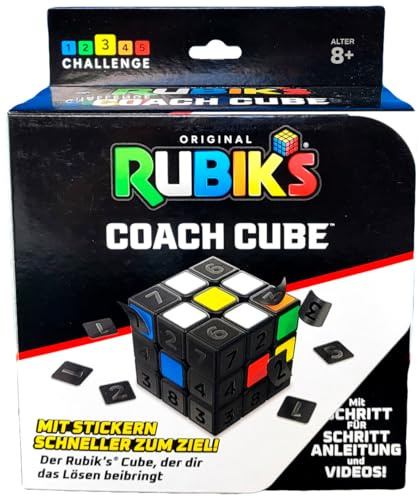 Rubik's Coach Cube, lernen 3x3 Würfel mit Führung, Aufklebern und Videos zu lösen | Antistress-Spielzeug | Spielzeug für Erwachsene | Ab 8 Jahren