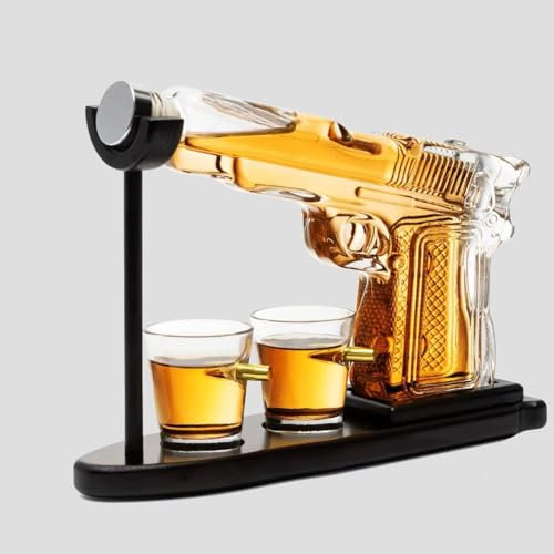 Ensemble de carafes à whisky, carafe à liqueur avec 2 verres et décapsuleur, porte-clés, idée cadeau d'anniversaire unique pour homme, papa, anniversaire cool, distributeur de cadeau de bar