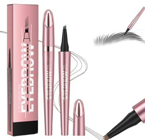 Magic Eyebrow Pencil, Eyebrow Pencil with 4 Tips, for Long-Lasting, Easy Drawing of Natural Eyebrows (Grey)