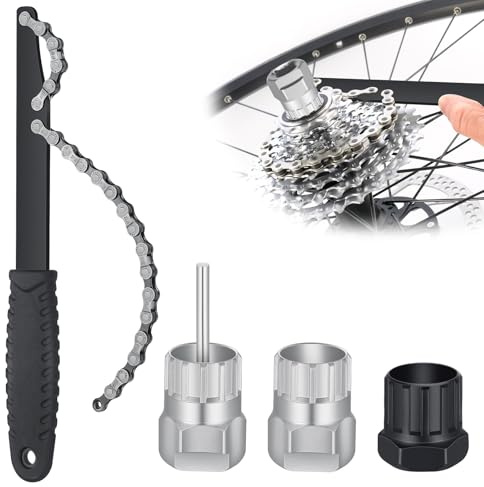 Látigo de cadena con extractor de corona dentada, rueda libre de cassette y extractor de piñón. Volante giratorio, nueva herramienta extractora de rueda libre universal 2 en 1 para cassettes de 5 a 12