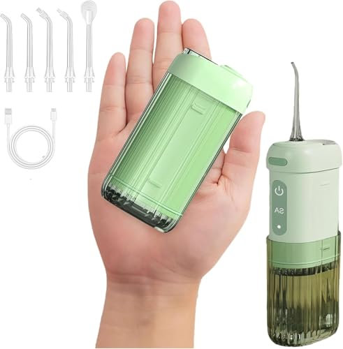 Idropulsore portatile per denti, 4 modalità, 5 punte, serbatoio da 200 ml, impermeabile IPX7, irrigatore orale senza fili ricaricabile, per casa e viaggio