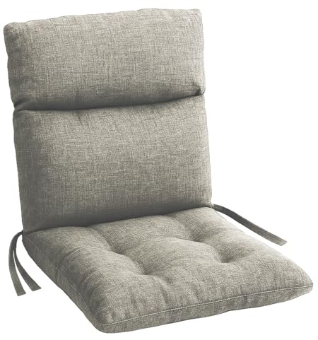 HAND Cuscino con Schienale per Sedia 78x38 cm - Cuscini Sedie Interno ed Esterno, Morbida Imbottitura, Per Giardino o Casa - Made in Italy (Antracite, Singola 78x38 cm)