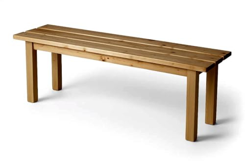 Spacio Norrköping EKO – Banco de Madera de Pino para Jardines, Terrazas, Campos de Fútbol o Pádel, Gimnasios y Vestuarios – Estilo Eco de Uso Profesional o Doméstico (Barniz Aceite, 100cm)