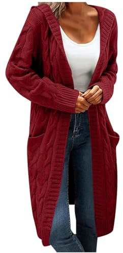 Cardigan Femme Long Gilet Grande Taille Gros Hiver Bien Chaud De Costume Veste en Laine Beige Vert Courte Chic Court Rouge Pull Rose Grosse Maille Noel