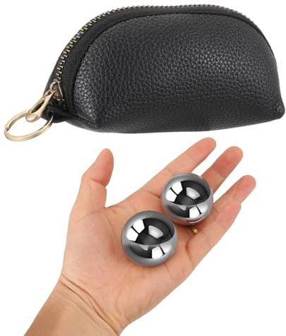 Anmrept 1.5-inch Baoding Balls with Chime in Case Stainless Steel Meditation and Hand Massage Balls for Hand Exercise Therapy Relaxation Anxiety Reduction and Stress Relief for Home/Office