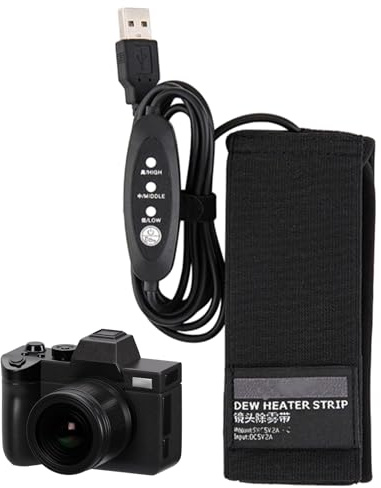 Lens Dew Heater - USB Dew Heater Warmer Heating Strip | Stepless Temperature Regulator with 3 Heat Settings for Camera Telescope Viewfinder | Lens țer Warmer for Outdoor Photography Equipment