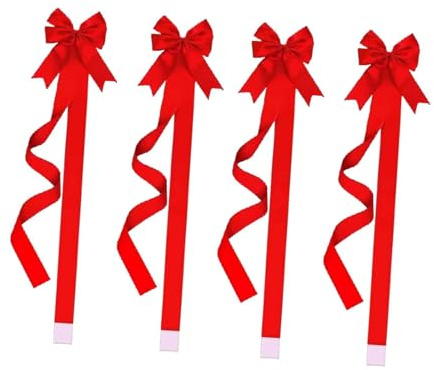 MERIGLARE Set of 4 Christmas Cabinet Door Ribbons, Classic Giant Christmas Decorations for Furniture, Holidays, Weddings, And