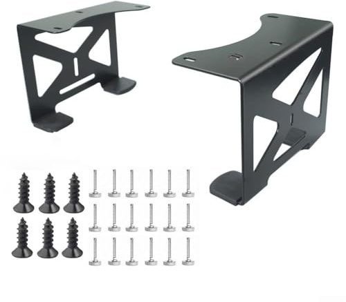 Oniissy For PS5 Game Console Storage Stand Under Desk, Metal Console Holder, Black Console Shelf, Space Saving Desktop Organizer