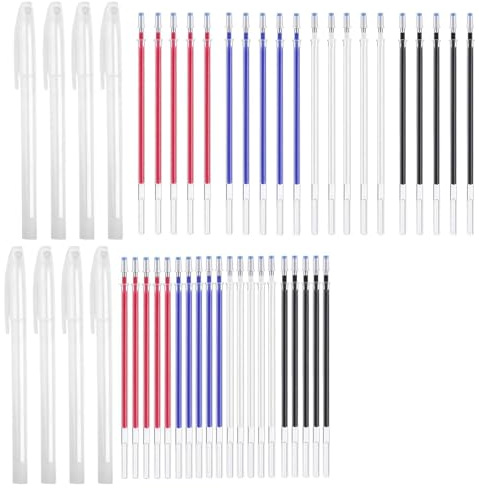 48 pcs Rotulador Textil, Rotuladores Tela, Para Telas En 4 Colores Diferentes, Boli para tela borrable, Bolígrafo marcador de ropa, Marcadores de Costura Borrables con Calor