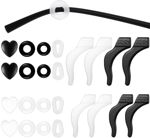 12 Pairs Eyeglasses Ear Grips, Anti-Slip Silicone Eyeglass Retainer, Glass Ear Hook, Keep Glasses from Slipping Down Your Nose, Simple, Effective Helper for Adults, Sports, Study and Work
