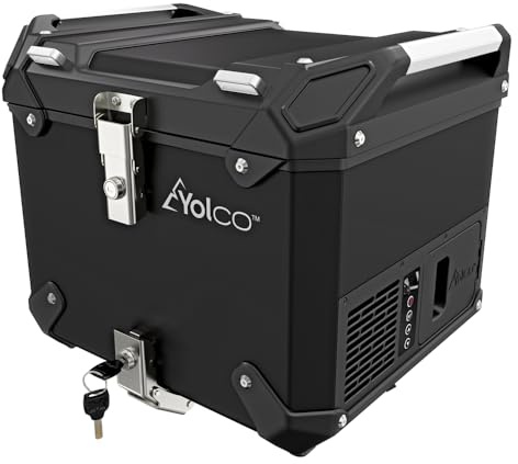 Yolco MCX17 svart motorcykel kylbox toppfodral – 17 l kompressor kylbox för motorcykel, -20 °C, appkontroll, 12/24 V & 230 V
