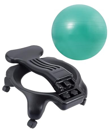 Stol med yogaboll Office Yoga Ball Stol Med Ryggstöd, Uppblåsbar Fitness Ball Seat