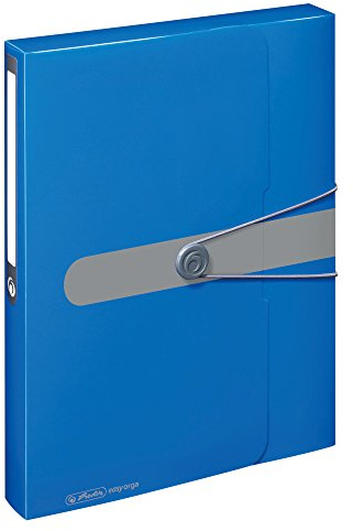 Herlitz Samlingslåda A4 PP med ryggetikett, 1 st med designtryck, ryggbredd 4 cm, ogenomskinlig blå