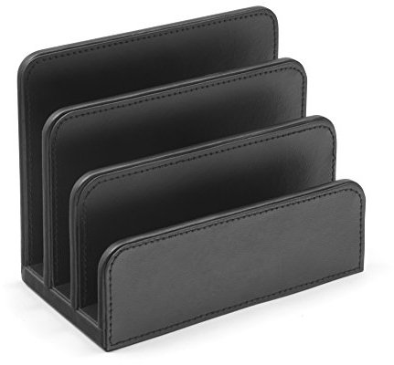 Osco Briefhalter aus Kunstleder, Schwarz