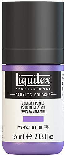 Liquitex 2059590 Professional Acryl Gouache - Brillantlila , 59ml Flasche, matt - Acrylfarbe mit Gouache Eigenschaften, Hochdeckend, Wasserfest & Lichtecht