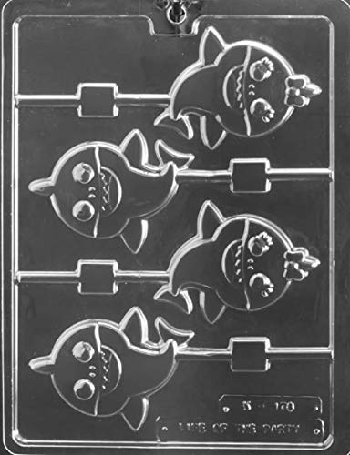 Grandmama's Goodies K178 Baby Shark Lollipop Chocolate Candy Soap Mold with Exclusive Molding Instructions … (1)