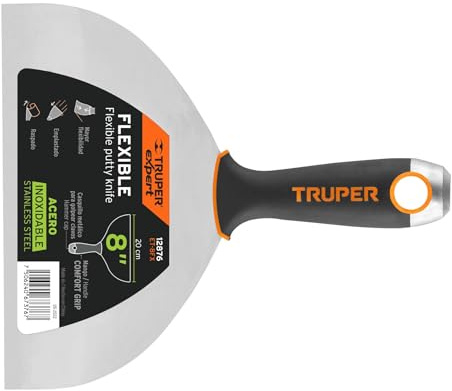 Espátula flexible de 8 pies, acero inoxidable, mango cómodo