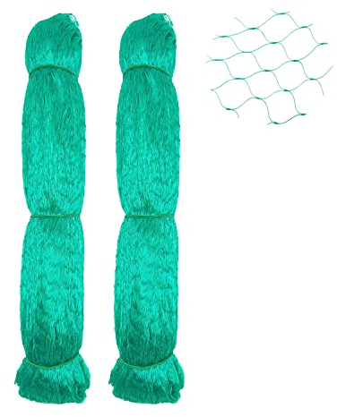 LINSOCLE 2 Pièces 10 m x 4 m Filet Anti Oiseaux, Filet Oiseaux, Filet Arbre Fruitier, Filets pour Jardin Protégez Arbres Fruitiers Et Les Légume des Dommages Causés par Les Oiseaux, Maille de 15 mm