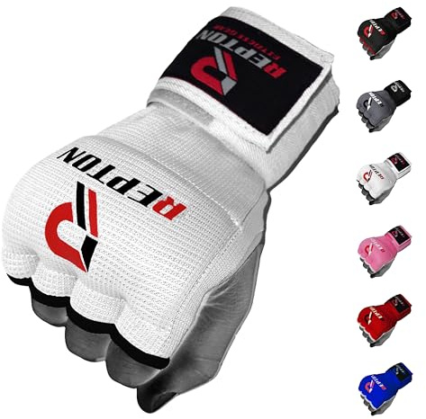 Boxing Hand Wraps Quick 100cm Long Wrist Straps Inner Gloves Boxing for Hand Protection Elasticated, Padded Fist for MMA Martial Arts Combat Gloves for Men Women and Kids (White, S/M)