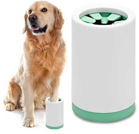 Pfotenreiniger,Pfotenreiniger für Große Hunde, Hundezubehör für Große Hunde, Tragbare Hundepfoten Reiniger, ntfernt Dreck & Schmutz von Hundepfoten (Grün)