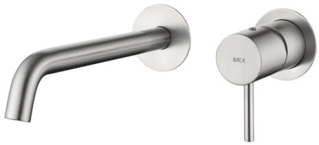 IMEX GLM039/NQ MONZA Grifo Monomando Lavabo Empotrado Color Níquel Cepillado