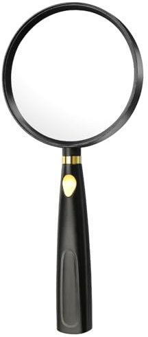 Magnifying Glasses for Reading Heavy-Duty Magnifying Glass 5X Handheld Reading Magnifier 90mm Magnifying Lens for Seniors Hobbies
