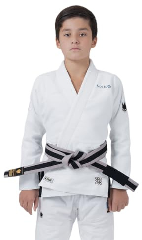KINGZ Nano 3.0 Youth Jiu Jitsu Gi – White, IBJJF 2024 Legal, Pearl Weave Jacket & 8 oz Ripstop Pants