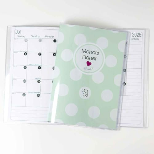 SinnWunder® 2026 Premium Monatskalender als Heft für die Handtasche – Mit stabiler Schutzhülle - Din A5