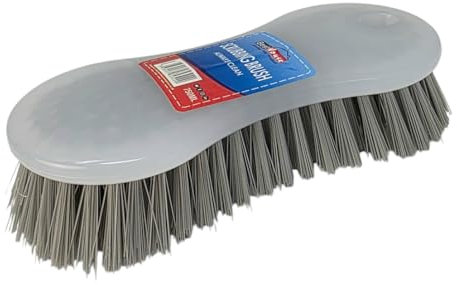 Best House | Plastic Scrubbing Brush | Easy to Grip | White | Heavy Duty with Stiff Bristles | Cleaning and Scrubbing Brush for Indoor & Outdoor, Bathroom, Kitchen, Carpet and Floor - (Pack of 1)