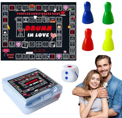 Adultopoly Board Game for Couples, Fun Date Night Game, Enhances Communication and Connection, Ideal for Relationship Bonding, Bedroom Fun, and Gift Ideas