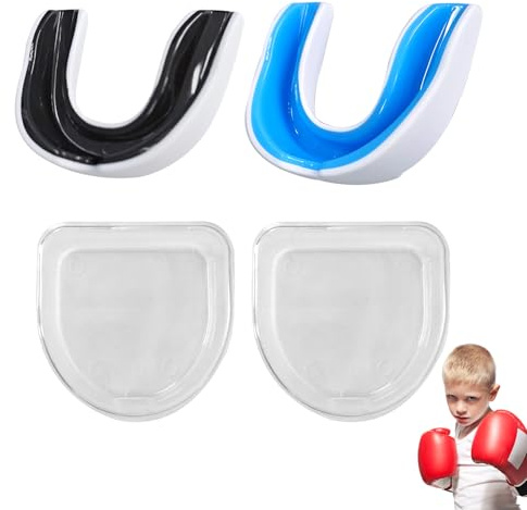 Paradenti per bambini 5-8 anni (2 pezzi) – Paradenti per Rugby, Boxe, Arti marziali – Tecnologia di telaio a doppia densità – EVA di alta qualità