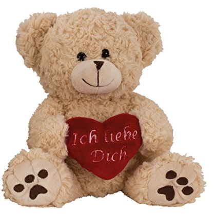 Plüschtier Bär in Creme Weiss ca. 25 cm mit rotem Herz Ich Liebe Dich Kuscheltier Stofftier Teddy