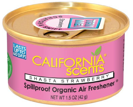 California Scents Spillproof Organic Air Freshener, Shasta Strawberry, 1.5 Ounce Canister (Pack of 4)
