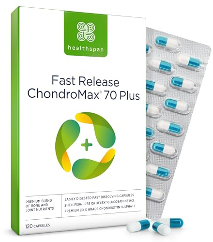 Healthspan Glucosamine & Chondroitin 70 Plus (120 Tablets) | 375mg Glucosamine & 300mg Chondroitin | Joint & Cartilage Support for Over 70s | with Calcium & Vitamin D3