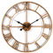 Taodyans - Reloj de pared silencioso con números romanos (40 cm), diseño metálico con engranajes vistos, ideal para salón, cocina, café, hotel y oficina, decoración del hogar