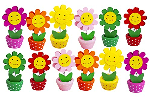 Yiyifor 12 Stück Tischkarte Inhaber,Tischkartenhalter Holzkartenhalter Kreativer Sonnenblume Memo Kartenhalter Halter für Zuhause Home Office Dekoration (Sunflower)