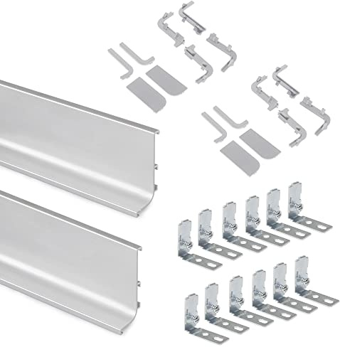 Emuca - Gola-Aufsatzprofilsatz für Küchenmöbel, Matt eloxiert, Aluminium