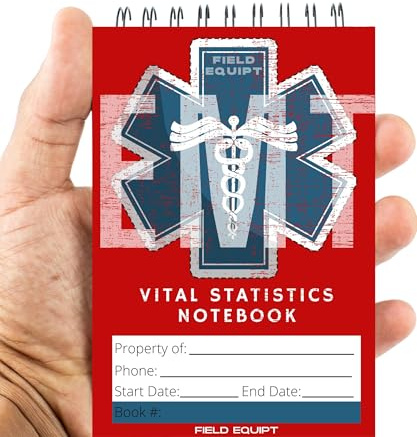 Field Equipt EMT Vital Statistics - Confezione da 6 quaderni Vitals per primo soccorritore, attrezzatura medica e forniture per paramedici, perfetti come regalo EMS/EMT